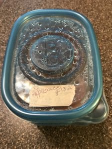 Label and date your applesauce. It will keep for 3 months in the freezer.
