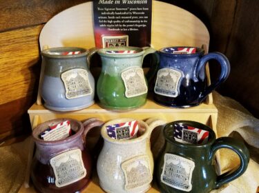 Franklin Street Inn mugs of various colors