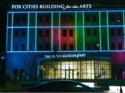 nighttime view of Fox Cities Building for the Arts