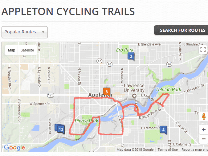 Appleton cycling trails map